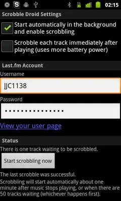 Scrobble Droid android App screenshot 0