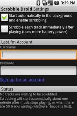 Scrobble Droid android App screenshot 1